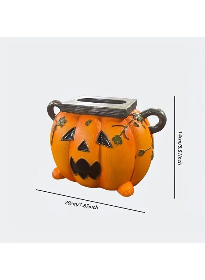 حامل مناشف ورقية برتقالي على شكل قرعة يقطين ديكور منزلي خريف هالوين مطبخ حمام - Image 1